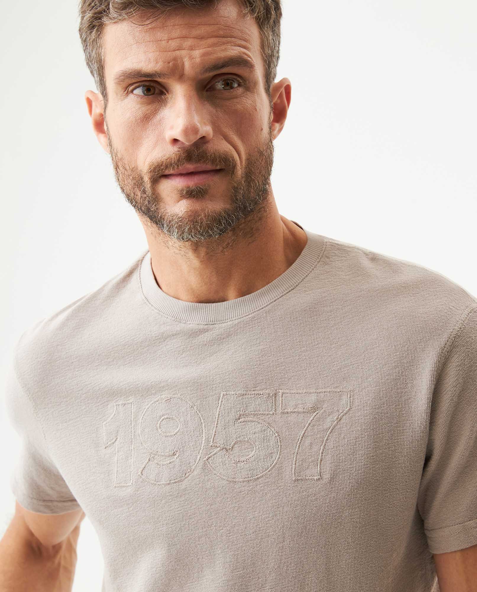 Men's Slim Fit Textured T-shirt in Cotton, Seafarer - 4